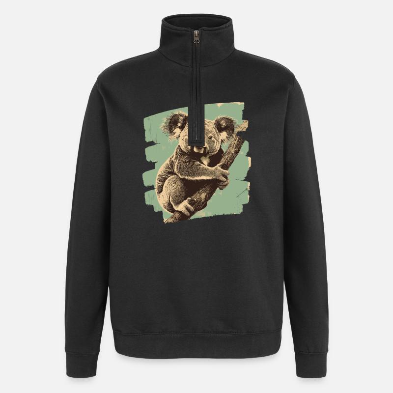 Koala Bear - Quarter-Zip Sweatshirt - black