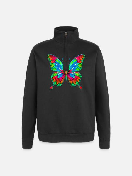 Butterfly - Quarter-Zip Sweatshirt - black