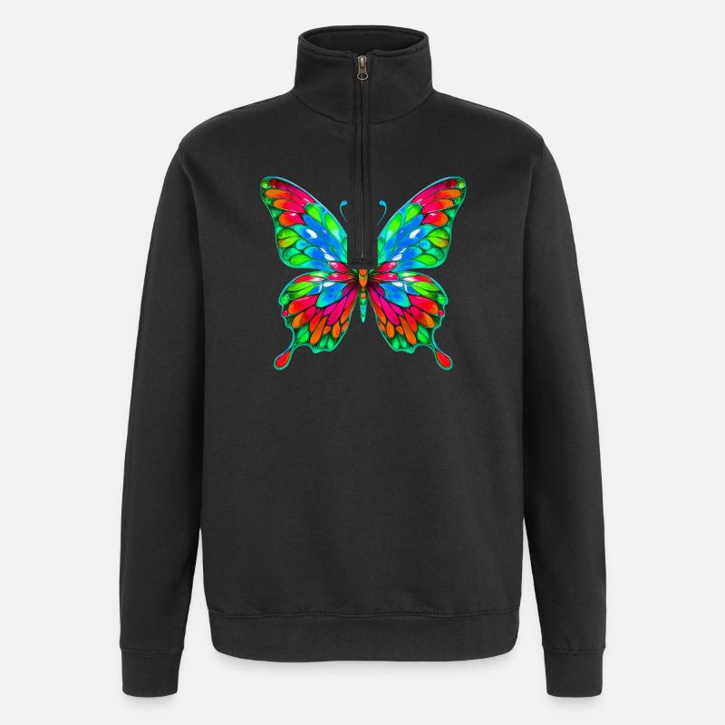 Butterfly - Quarter-Zip Sweatshirt - black