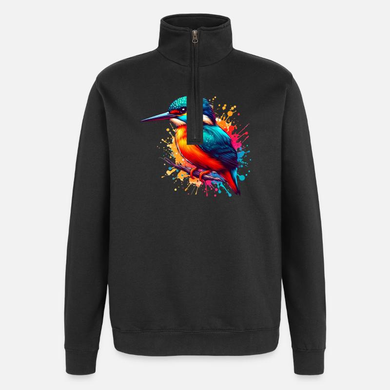 Martin-pêcheur - Sweat à zip 1/4 - noir