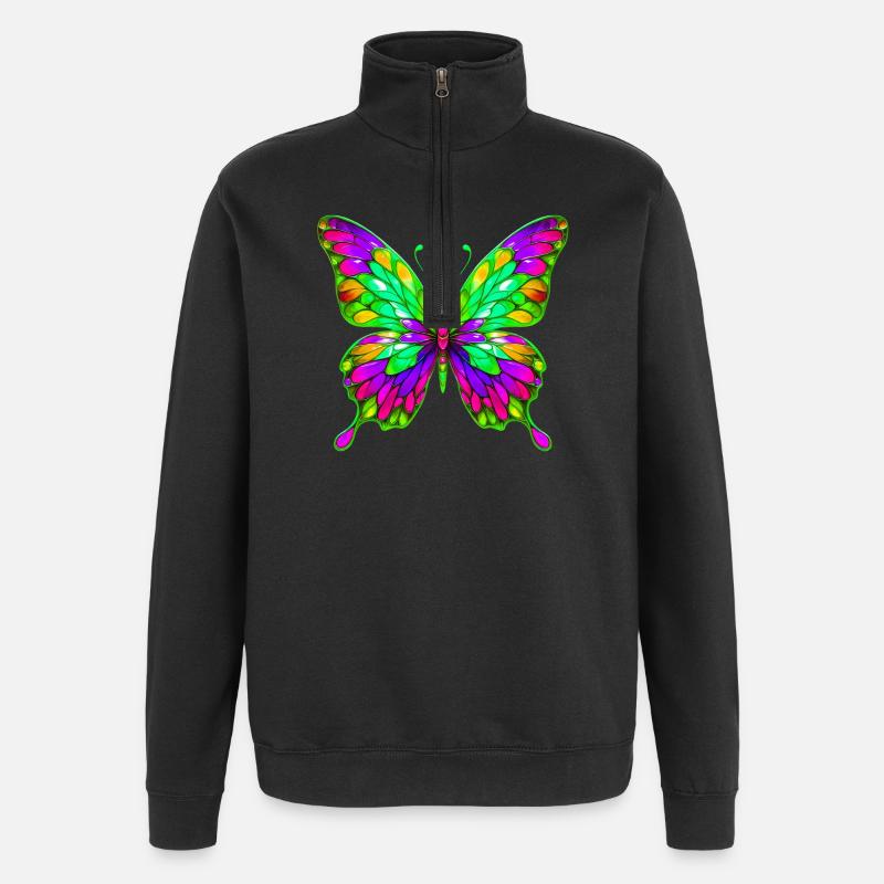 Papillon - Sweat à zip 1/4 - noir