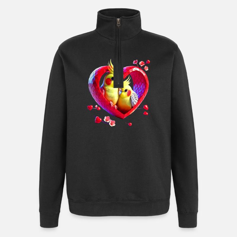 Cœur de nymphe (04) - Sweat à zip 1/4 - noir