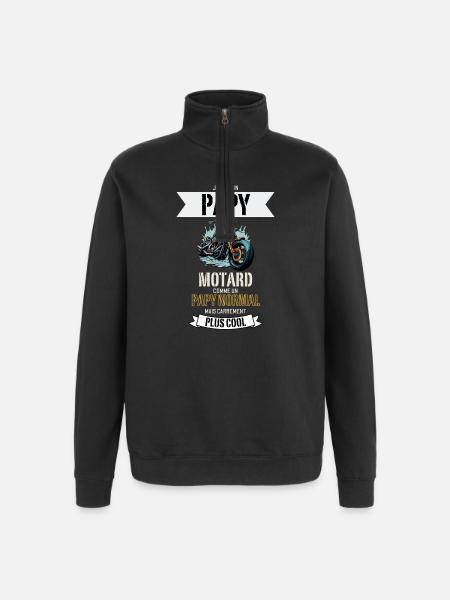 Papy Motard Plus Cool - Sweat à zip 1/4 - noir