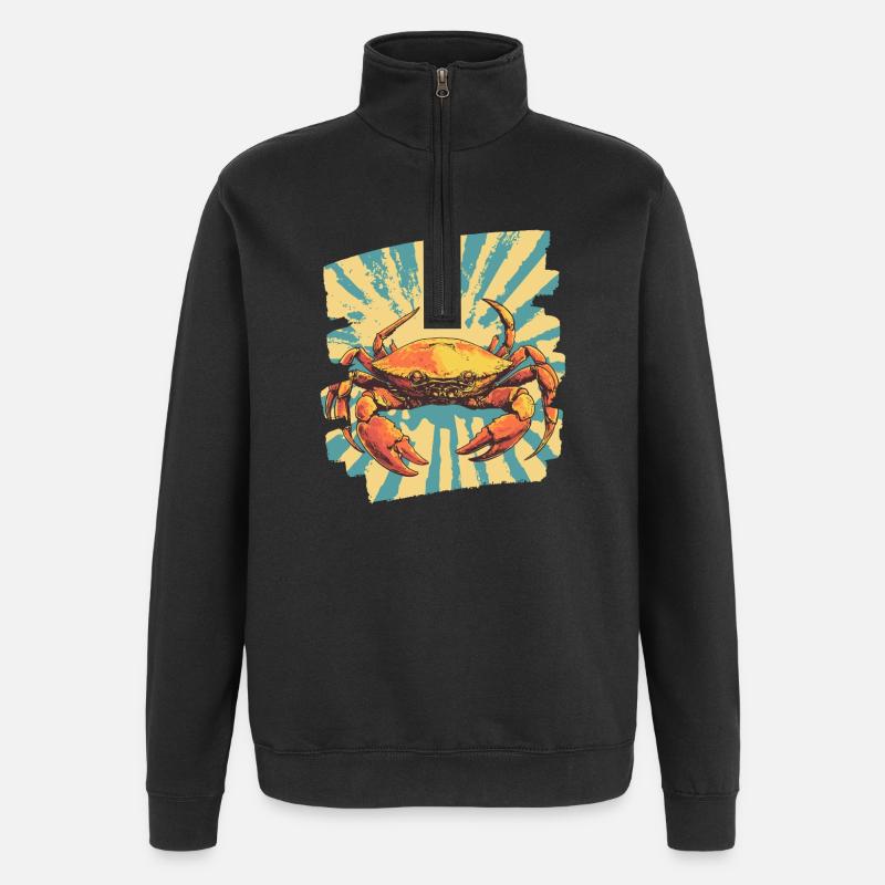 Krabbe Retro - Quarter-Zip-Sweatshirt - Schwarz