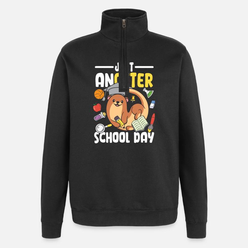 Just anotter school day - Quarter-Zip-Sweatshirt - Schwarz