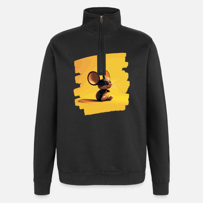 Souris - Sweat à zip 1/4 - noir