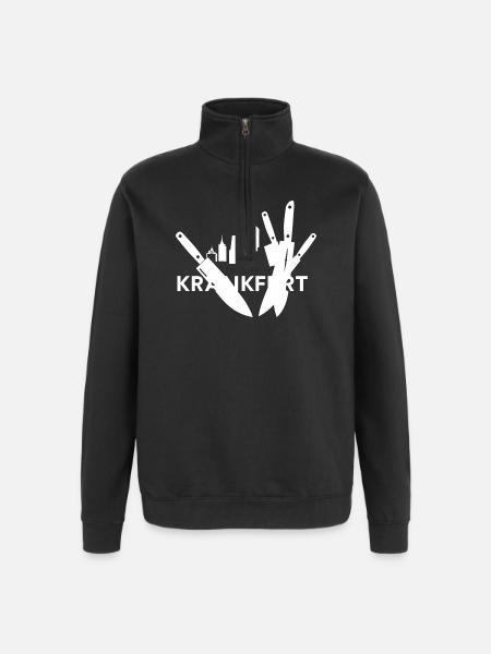 Frankfurt = Krankfurt - Quarter-Zip Sweatshirt - black