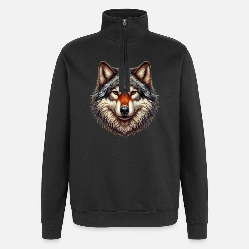 Loup - Sweat à zip 1/4 - noir
