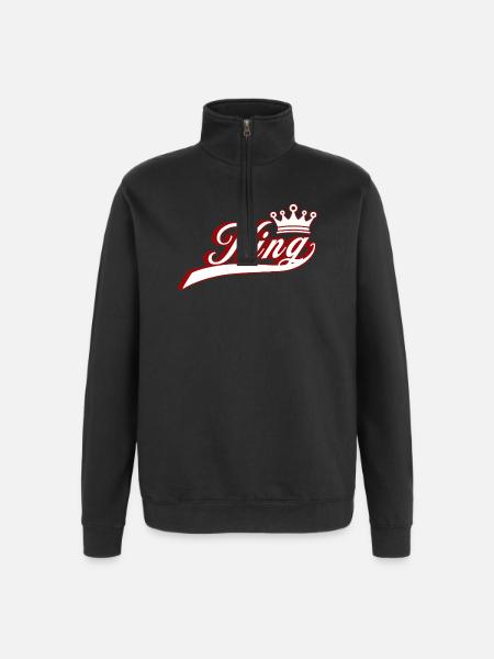 Königin Paar Krone - Quarter-Zip-Sweatshirt - Schwarz