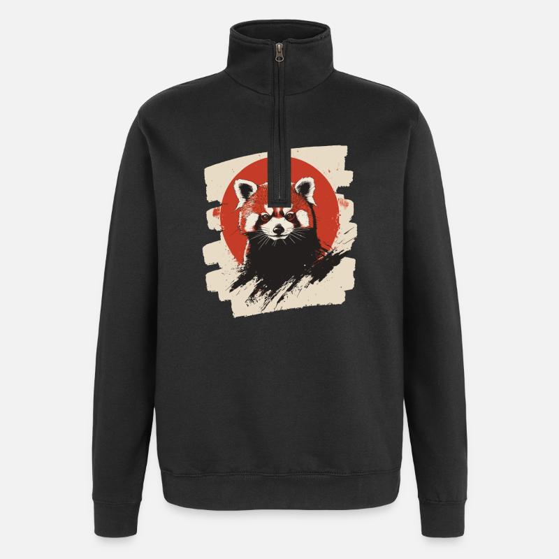 Petit panda - Sweat à zip 1/4 - noir