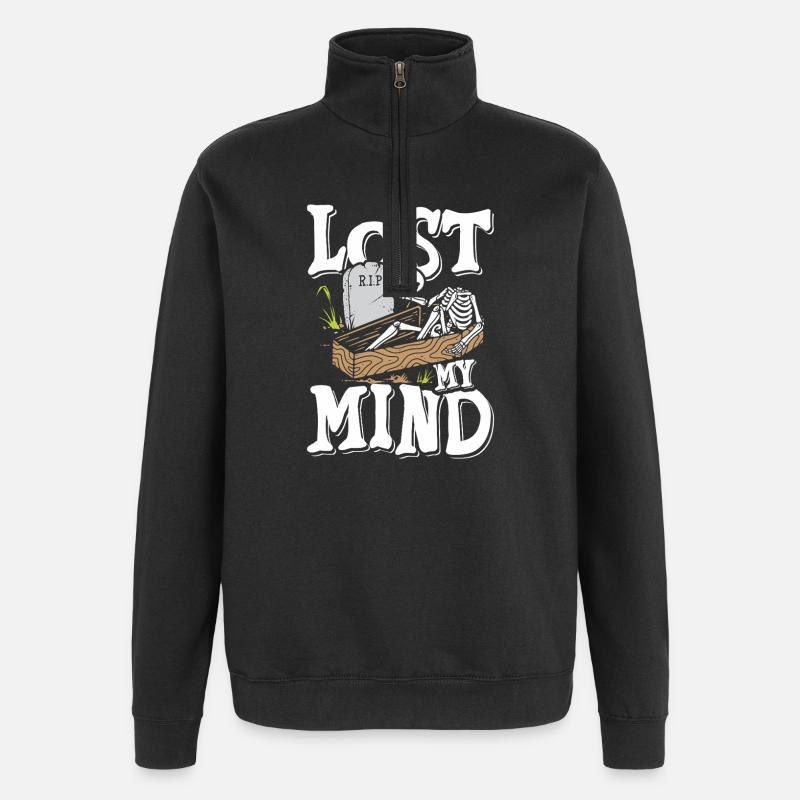 Lost my mind - Quarter-Zip-Sweatshirt - Schwarz