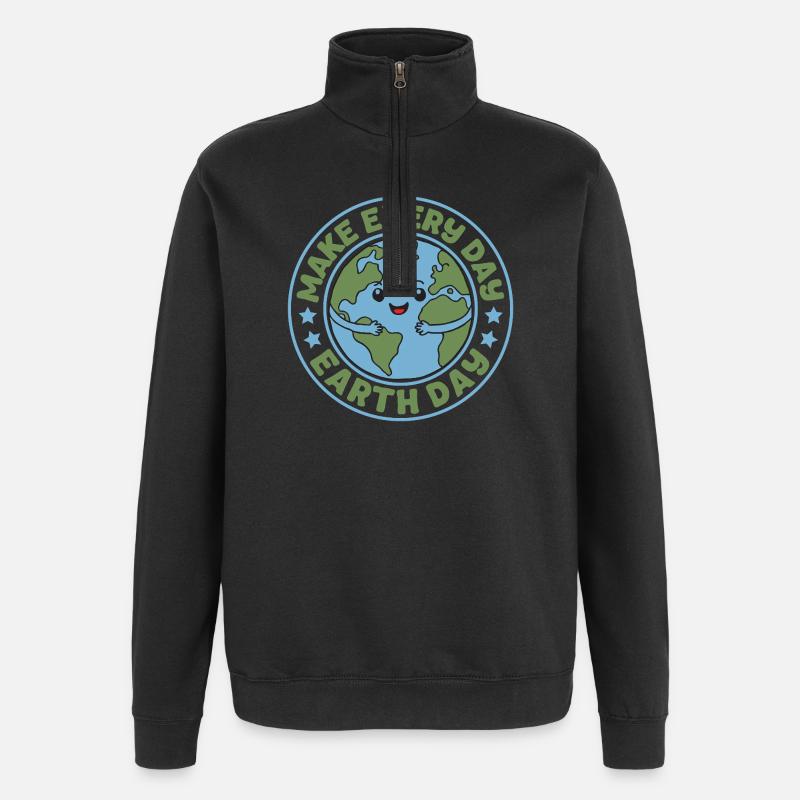 Make Every Day Earth Day - Quarter-Zip Sweatshirt - black