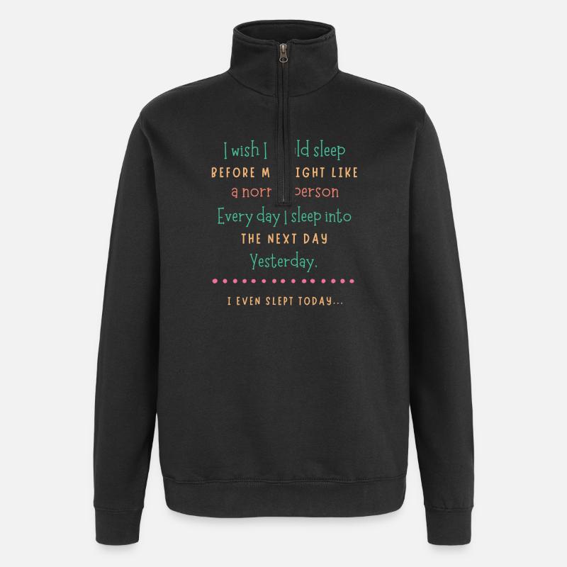 Mitternachtsschlafwunsch - Quarter-Zip-Sweatshirt - Schwarz