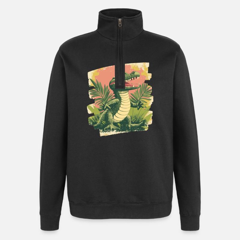 Crocodile - Sweat à zip 1/4 - noir