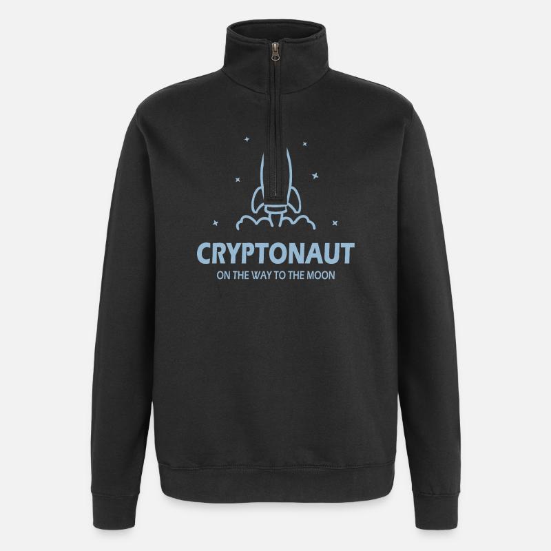 Cryptonaute Bitcoin - Sweat à zip 1/4 - noir