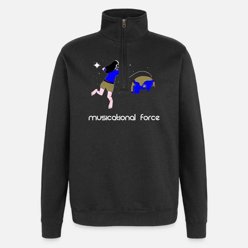 Kraft der Musik - Quarter-Zip-Sweatshirt - Schwarz