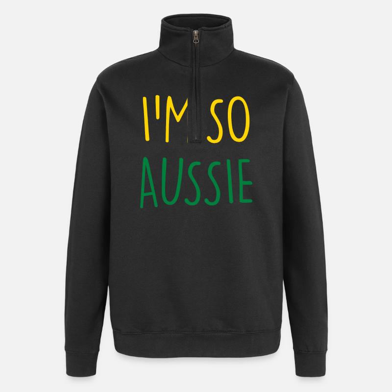 I'M SO AUSSIE Australian Australia - Quarter-Zip Sweatshirt - black