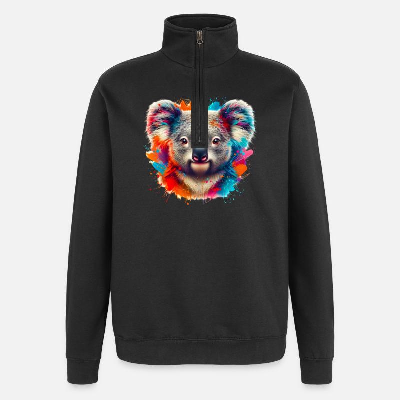 Koala - Sweat à zip 1/4 - noir