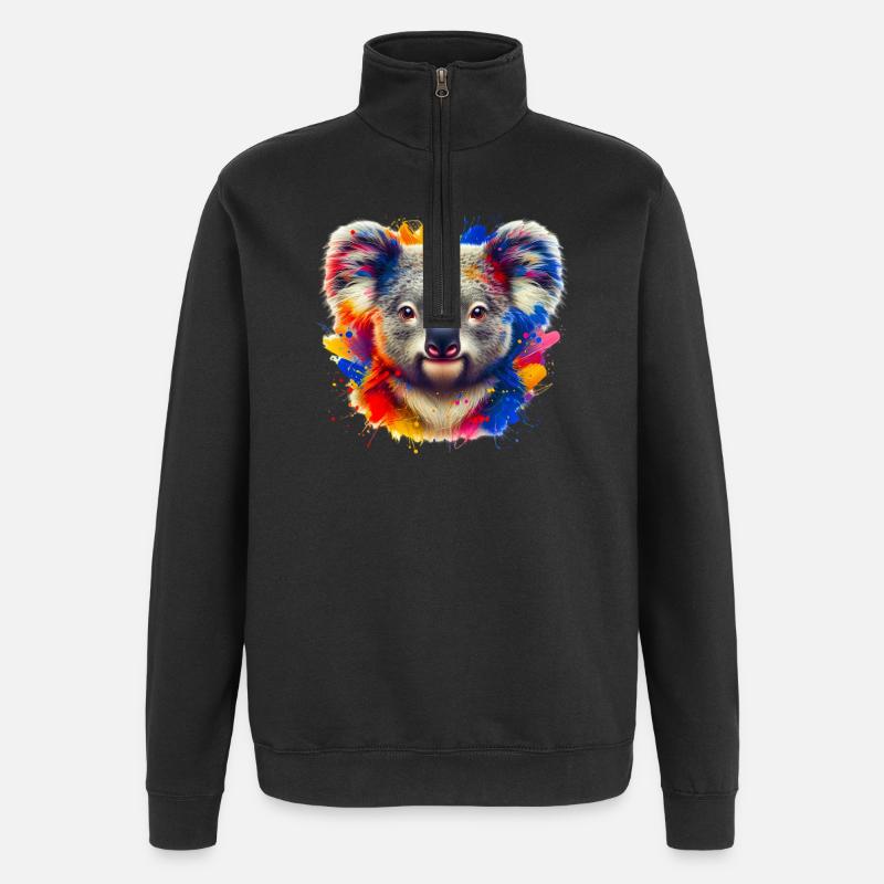 Koala - Quarter-Zip Sweatshirt - black