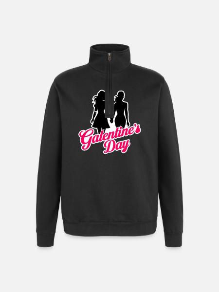 Galentine's Day 2026 Mädchen - Quarter-Zip-Sweatshirt - Schwarz