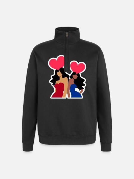 Galentine's Day 2026 Mädchen - Quarter-Zip-Sweatshirt - Schwarz