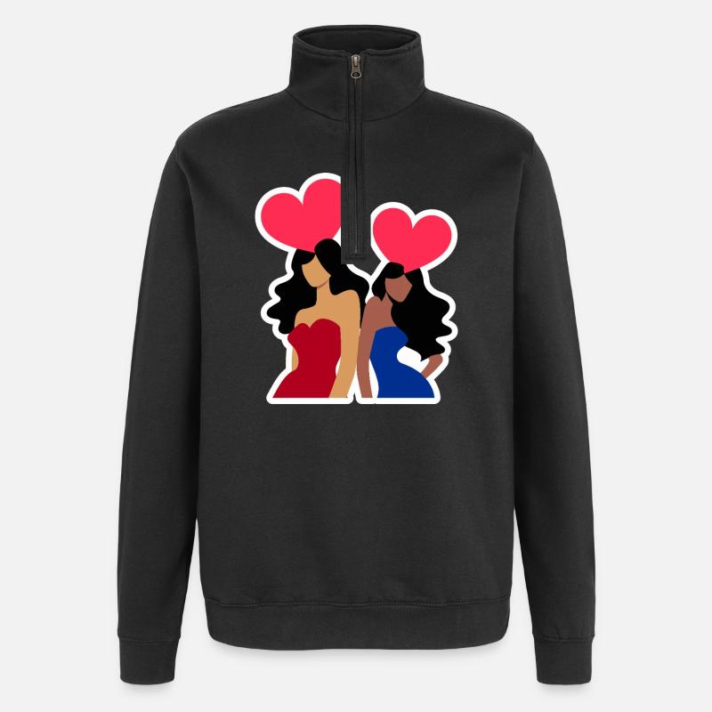 Galentine's Day 2026 Mädchen - Quarter-Zip-Sweatshirt - Schwarz