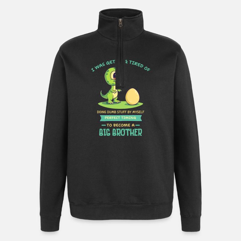 Grumpy Fussy Fetter Text Logo - Quarter-Zip-Sweatshirt - Schwarz