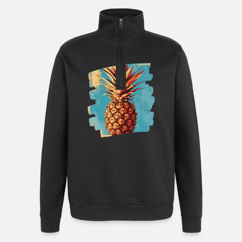 Pineapple - Quarter-Zip Sweatshirt - black