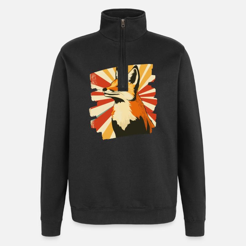 Renard - Sweat à zip 1/4 - noir