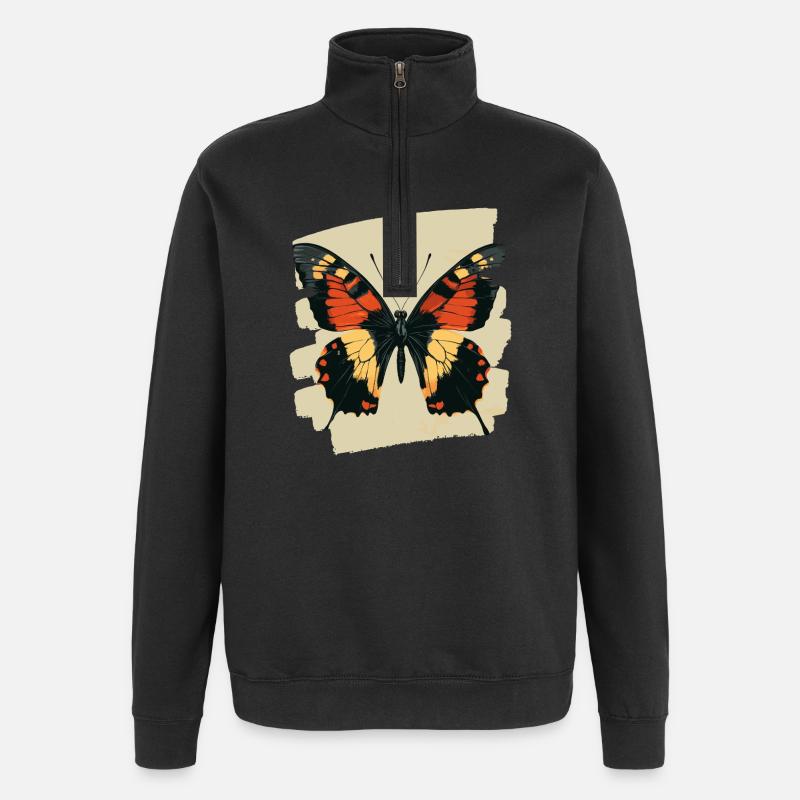 Papillon - Sweat à zip 1/4 - noir