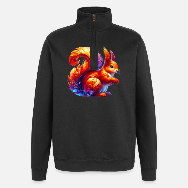 Écureuil - Sweat à zip 1/4 - noir