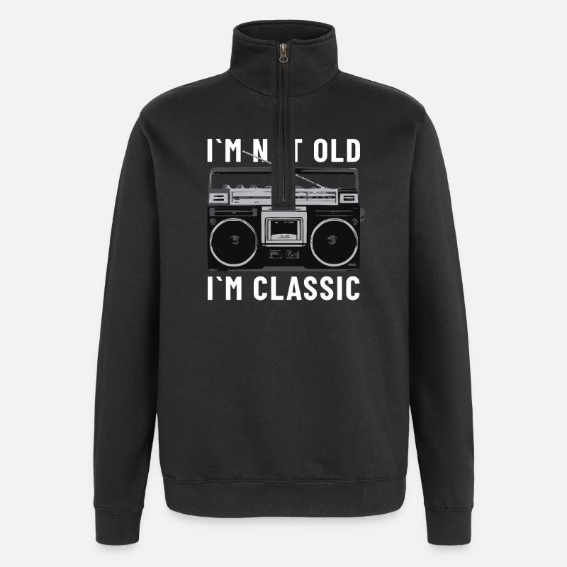 I´m not old I’m classic stereo cassette player - Quarter-Zip Sweatshirt - black