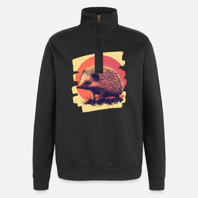 Igel - Quarter-Zip-Sweatshirt - Schwarz