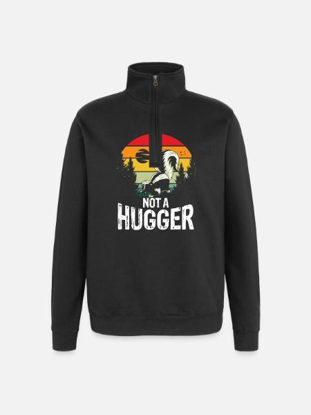Not a hugger skunk - Quarter-Zip-Sweatshirt - Schwarz