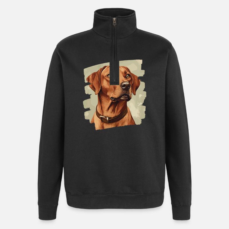 Rhodesian Ridgeback - Quarter-Zip Sweatshirt - black