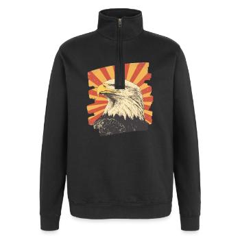Adler - Quarter-Zip-Sweatshirt - Schwarz - Vorne - AI Model Female 172 light (172cm) & AI Model Male 178 dark (178cm)