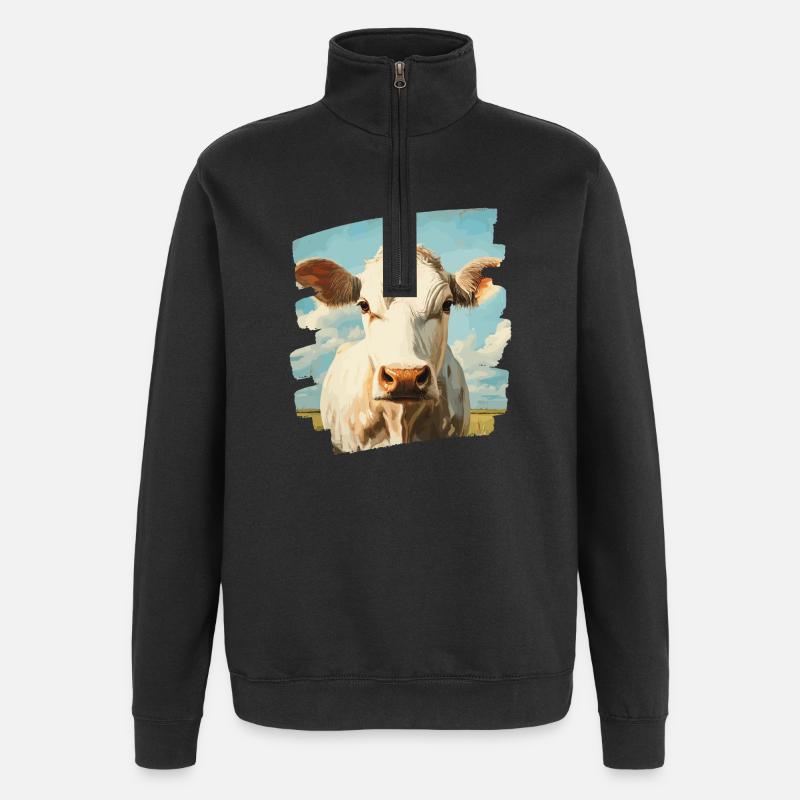 Éleveur de vaches - Sweat à zip 1/4 - noir