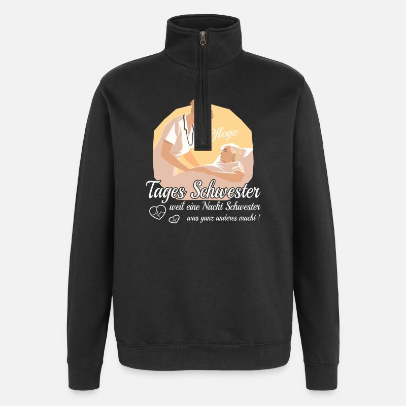 Sœur de jour - Sweat à zip 1/4 - noir