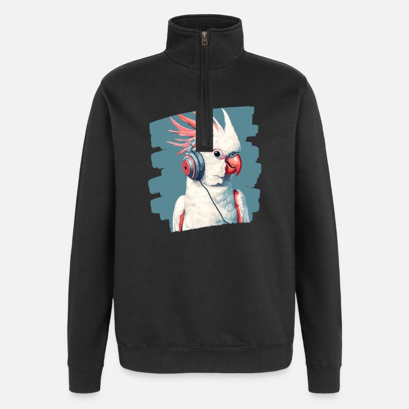 Cacatoès - Sweat à zip 1/4 - noir