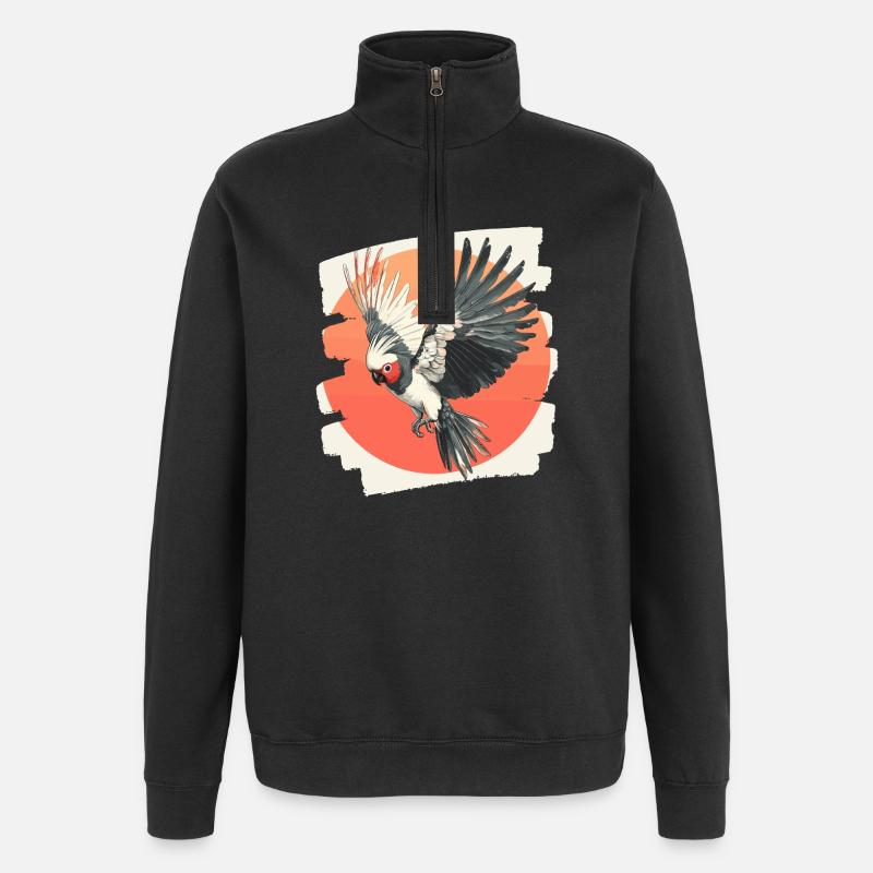 Cacatoès - Sweat à zip 1/4 - noir