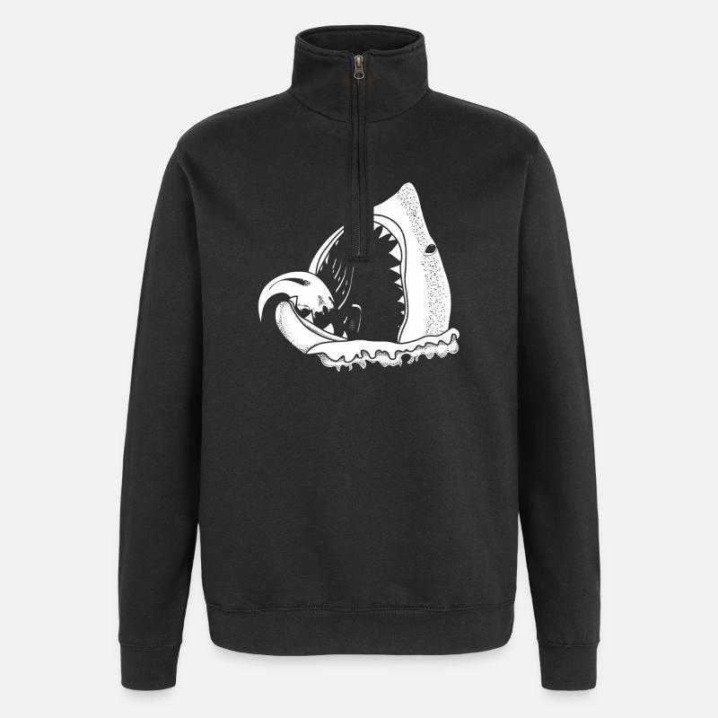 white shark - Quarter-Zip-Sweatshirt - Schwarz