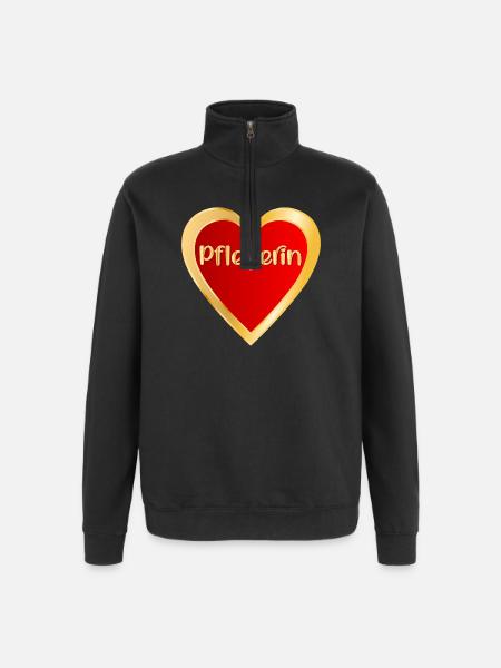 DANKESCHÖN PFLEGE - BERUF PFLEGERIN - Quarter-Zip-Sweatshirt - Schwarz