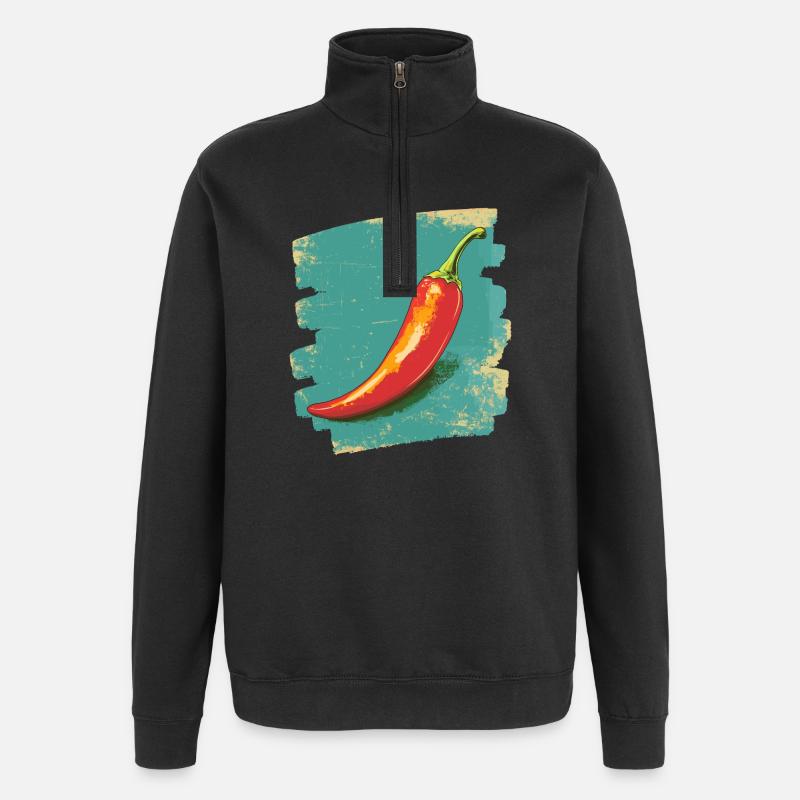 Piment - Sweat à zip 1/4 - noir