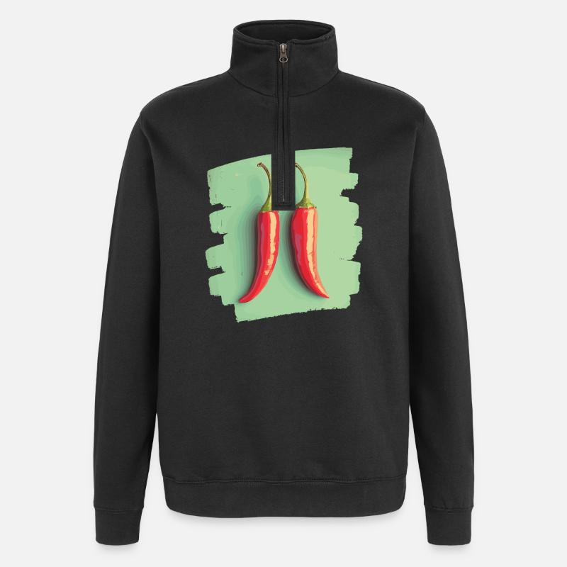 Piment - Sweat à zip 1/4 - noir