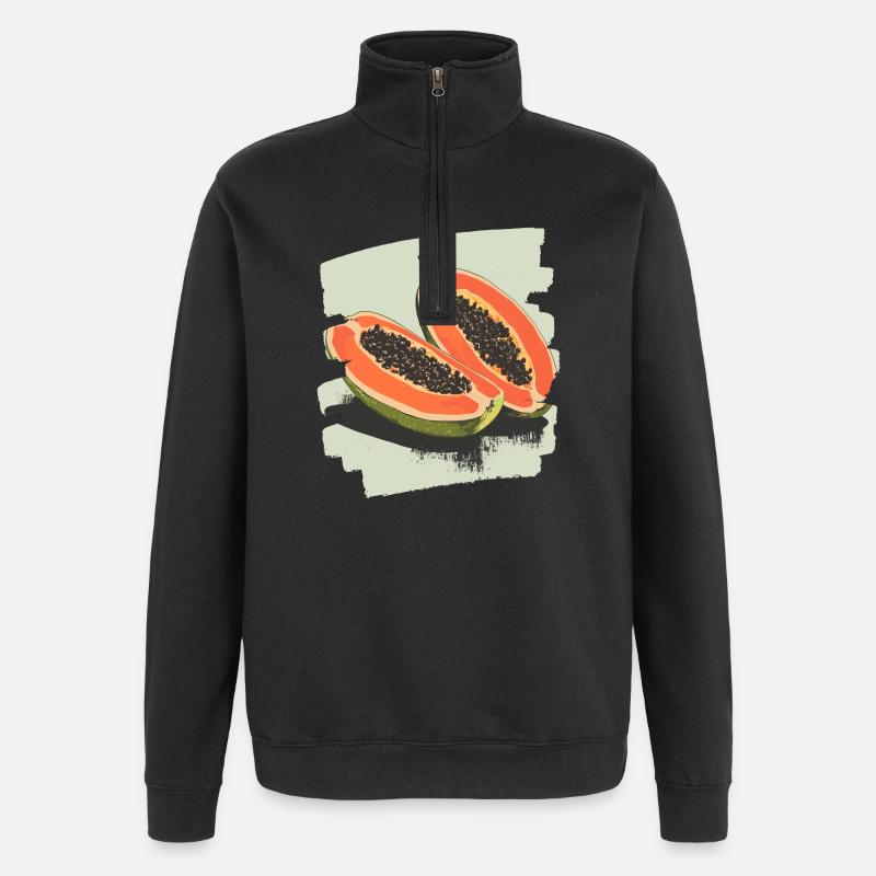 Papaye - Sweat à zip 1/4 - noir