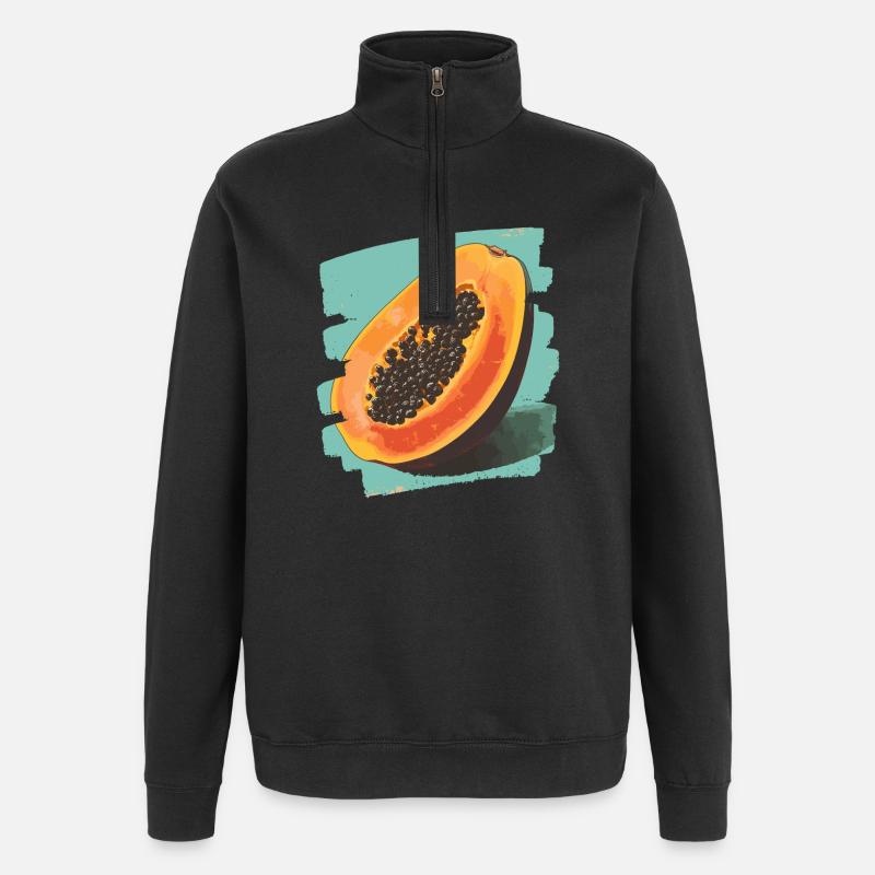 Papaye - Sweat à zip 1/4 - noir