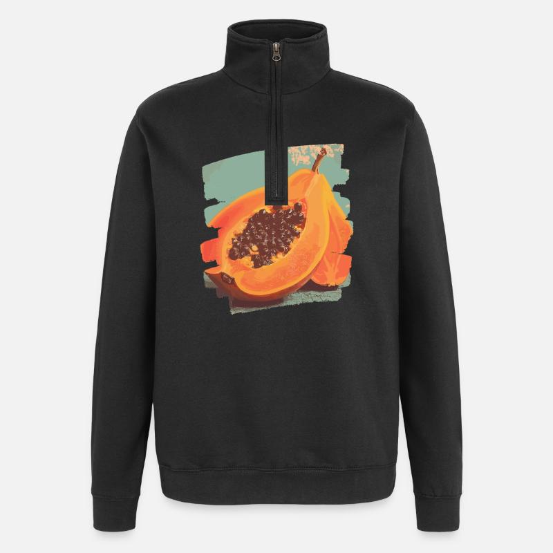 Papaye - Sweat à zip 1/4 - noir