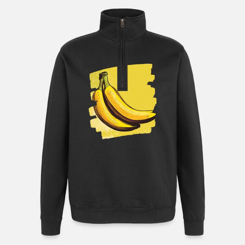 Banane - Sweat à zip 1/4 - noir