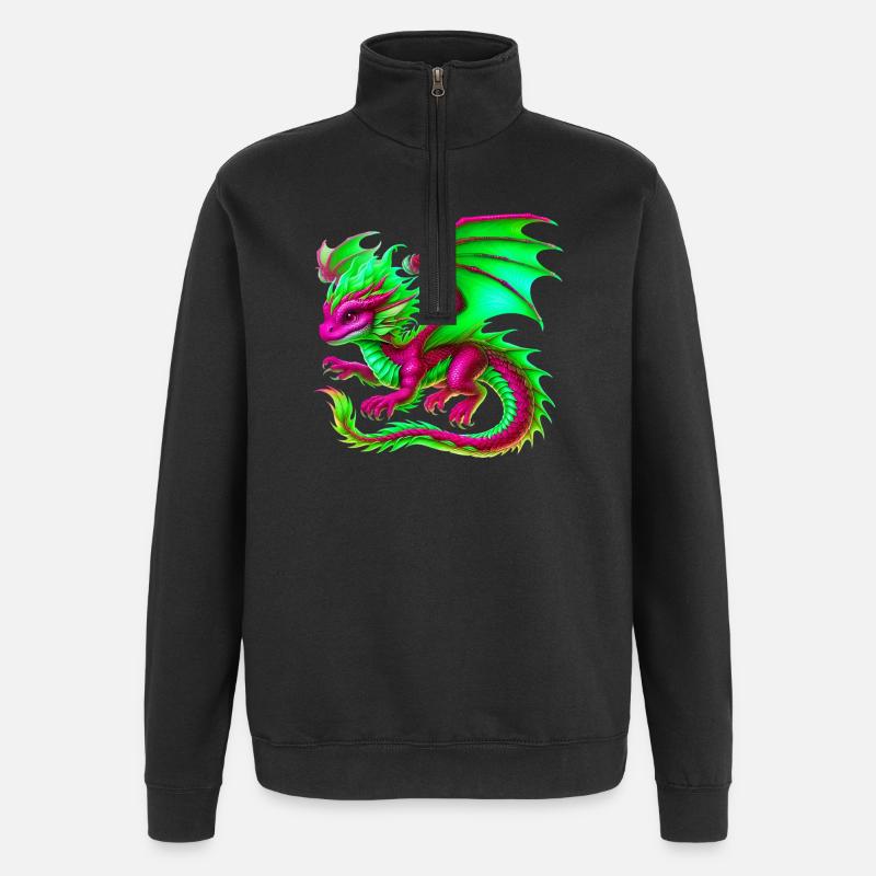 Dragon - Sweat à zip 1/4 - noir