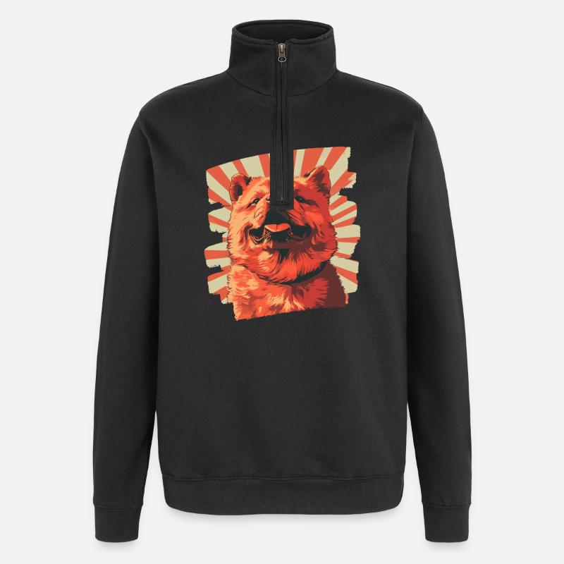 Chow Chow - Sweat à zip 1/4 - noir